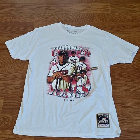 Chipper Jones Atlanta Braves Mitchell & Ness Shirt Cooperstown Collection Large - Picture 1 of 11